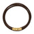 Chevron Triple Wrap Bracelet in Brown Leather with 18K Yellow Gold, 3mm