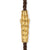 Chevron Triple Wrap Bracelet in Brown Leather with 18K Yellow Gold, 3mm