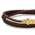 Chevron Triple Wrap Bracelet in Brown Leather with 18K Yellow Gold, 3mm