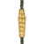 Chevron Triple Wrap Bracelet in Green Leather with 18K Yellow Gold, 3mm