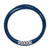 Chevron Triple Wrap Bracelet in Blue Leather with Sterling Silver, 3mm
