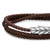 Chevron Triple Wrap Bracelet in Brown Leather with Sterling Silver, 3mm