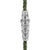 Chevron Triple Wrap Bracelet in Green Leather with Sterling Silver, 3mm