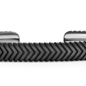 Chevron Cuff Bracelet in Titanium, 8mm, Size Medium