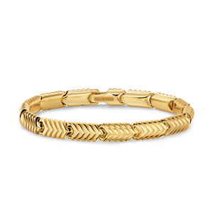 Chevron Link Bracelet in 18K Yellow Gold, 7.6mm, Size Medium