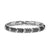 Chevron Link Bracelet in Sterling Silver with Black Diamonds, 7.6mm, Size Medium