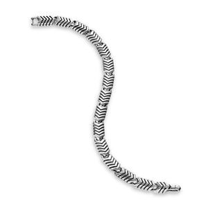 Chevron Link Bracelet in Sterling Silver, 7.6mm
