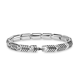 Chevron Link Bracelet in Sterling Silver, 7.6mm