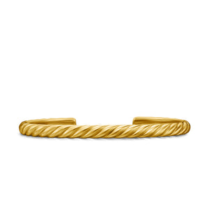 Sculpted Cable Cuff Bracelet in 18K Yellow Gold, 5.5mm, Size Medium