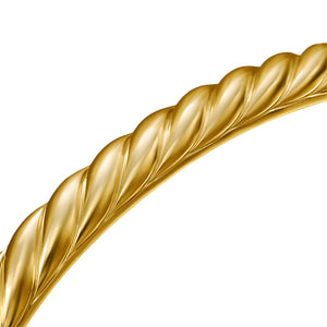 Sculpted Cable Cuff Bracelet in 18K Yellow Gold, 5.5mm, Size Medium
