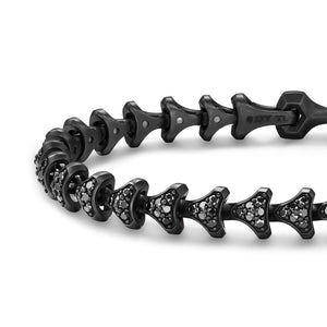 Armory Link Bracelet in Black Titanium with Black Diamonds, 7.5mm