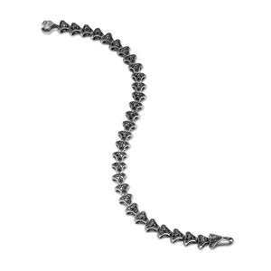 Armory Link Bracelet in Sterling Silver with Black Diamonds, 7.5mm