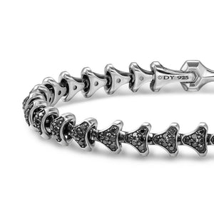 Armory Link Bracelet in Sterling Silver with Black Diamonds, 7.5mm