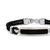 Streamline ID Bar Bracelet in Black Leather with Sterling Silver and Black Onyx, 10mm