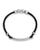 Streamline ID Bar Bracelet in Black Leather with Sterling Silver, 10mm