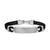 Streamline ID Bar Bracelet in Black Leather with Sterling Silver, 10mm