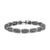 Chevron Bead Bracelet in Sterling Silver with Black Diamonds, 7.5mm