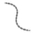 Chevron Bead Bracelet in Sterling Silver with Black Diamonds, 7.5mm