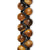 Spiritual Beads Two Row Woven Bracelet with Tiger's Eye, Black Nylon and Sterling Silver, 8mm