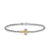 Cross Station Bracelet in Sterling Silver with 14K Yellow Gold, 3.6mm