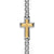 Cross Station Bracelet in Sterling Silver with 14K Yellow Gold, 3.6mm