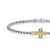 Cross Station Bracelet in Sterling Silver with 14K Yellow Gold, 3.6mm