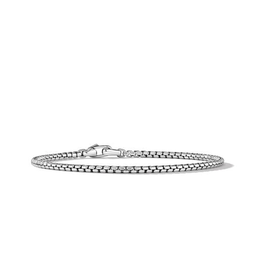 Box Chain Bracelet in Sterling Silver, Size Medium