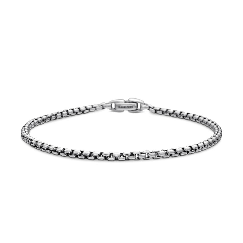 Box Chain Bracelet in Sterling Silver, 2.7mm, Size Small