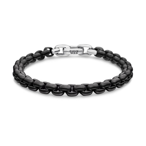 Box Chain Bracelet with Stainless Steel and Sterling Silver