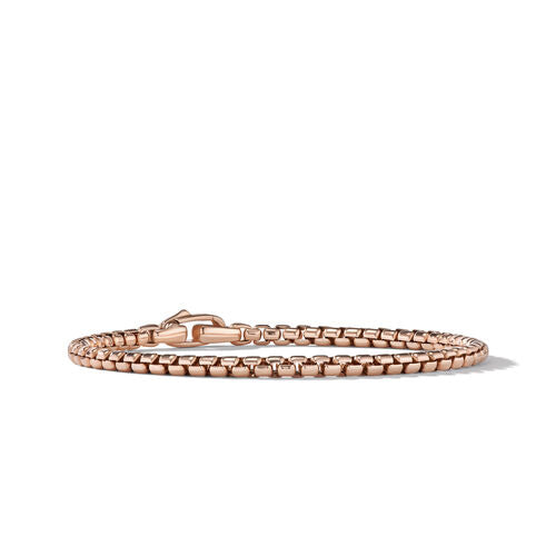 Box Chain Bracelet in 18K Rose Gold, 3.4mm