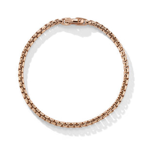 Box Chain Bracelet in 18K Rose Gold, 3.4mm