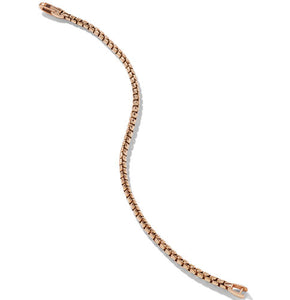Box Chain Bracelet in 18K Rose Gold, 3.4mm
