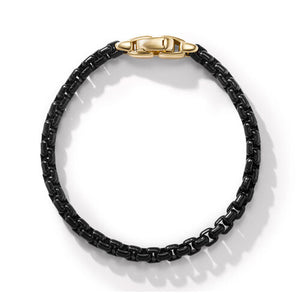 Box Chain Bracelet in Stainless Steel and 14K Yellow Gold
