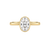Fink's Exclusive Four Prong Bezel Set Oval Diamond Engagement Ring in Yellow Gold