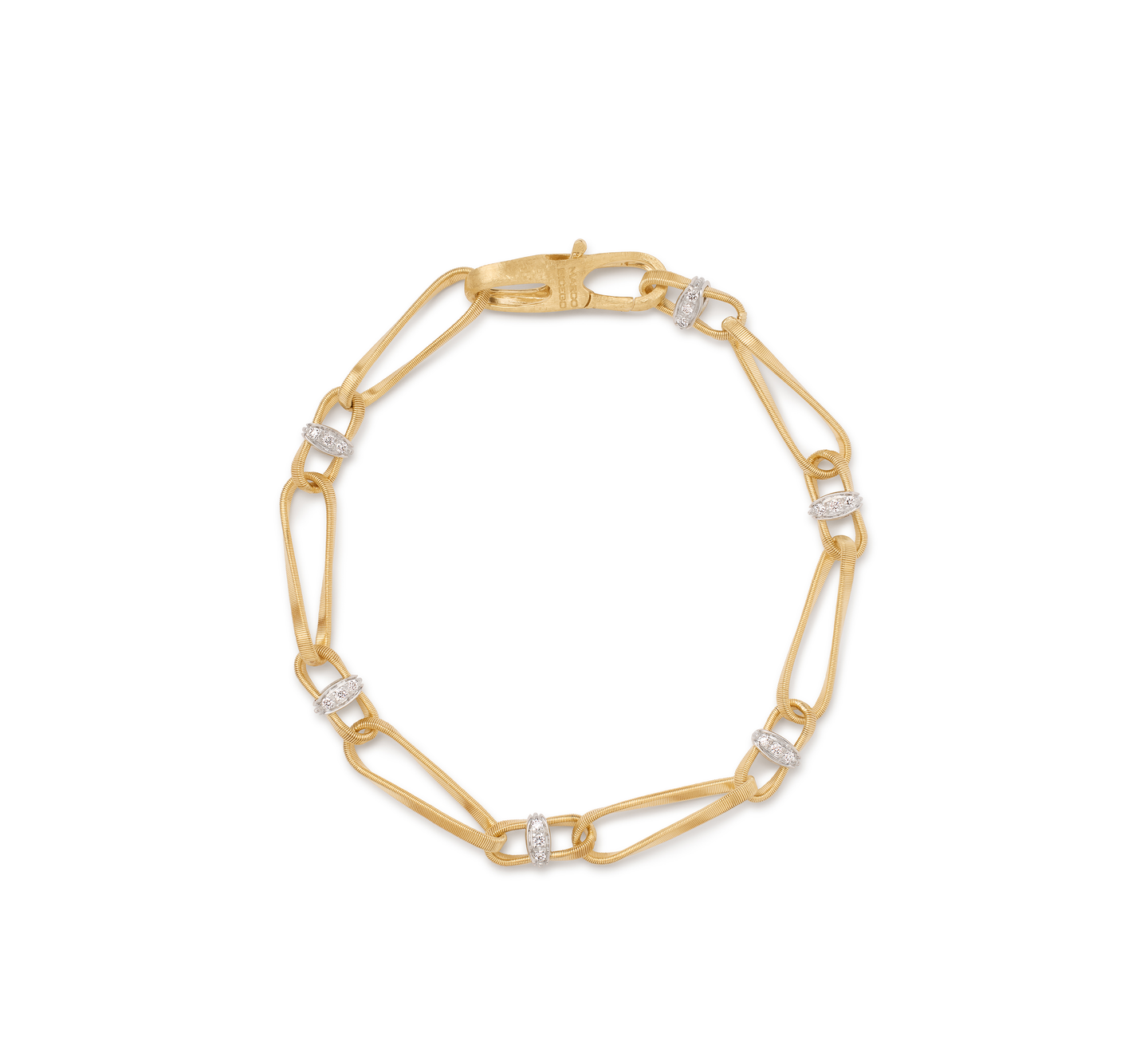Marco Bicego Marrakech Mixed Metals Twisted Bracelet with Diamonds
