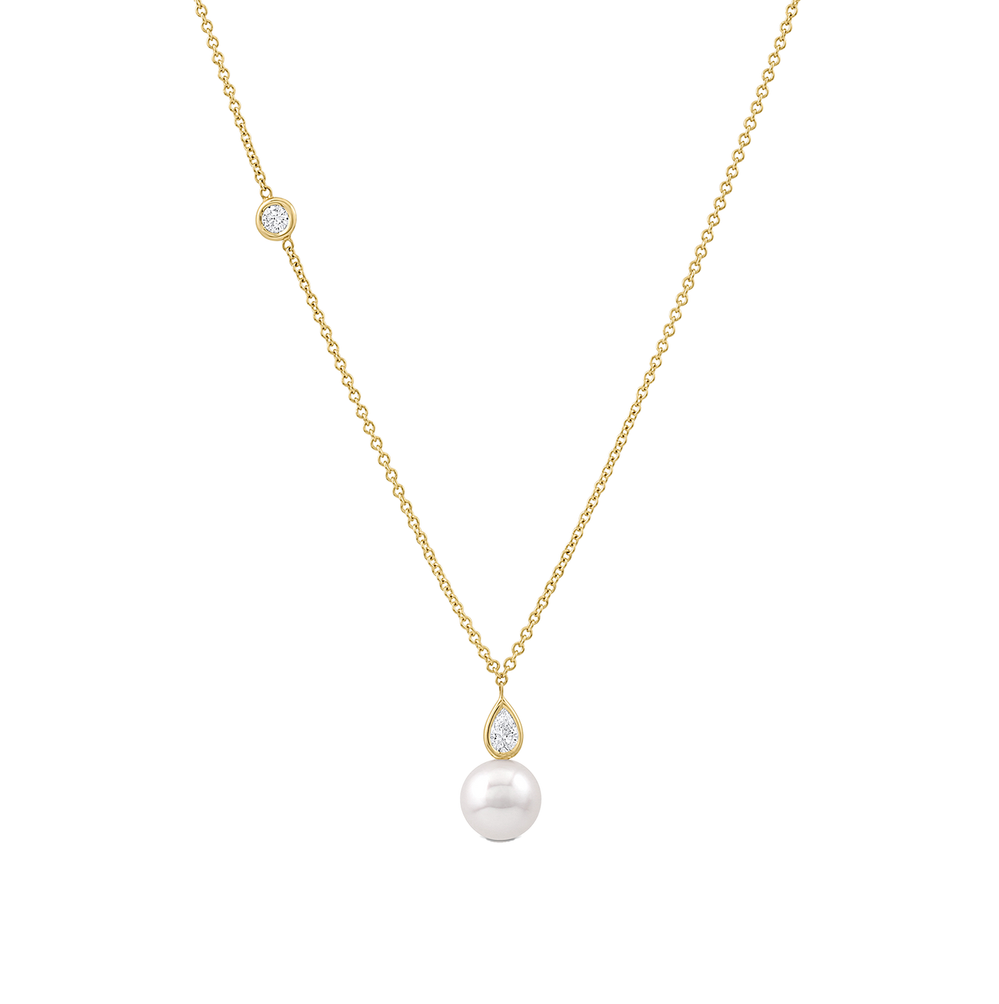 Sabel Collection 14K Yellow Gold Akoya Pearl and Diamond Necklace