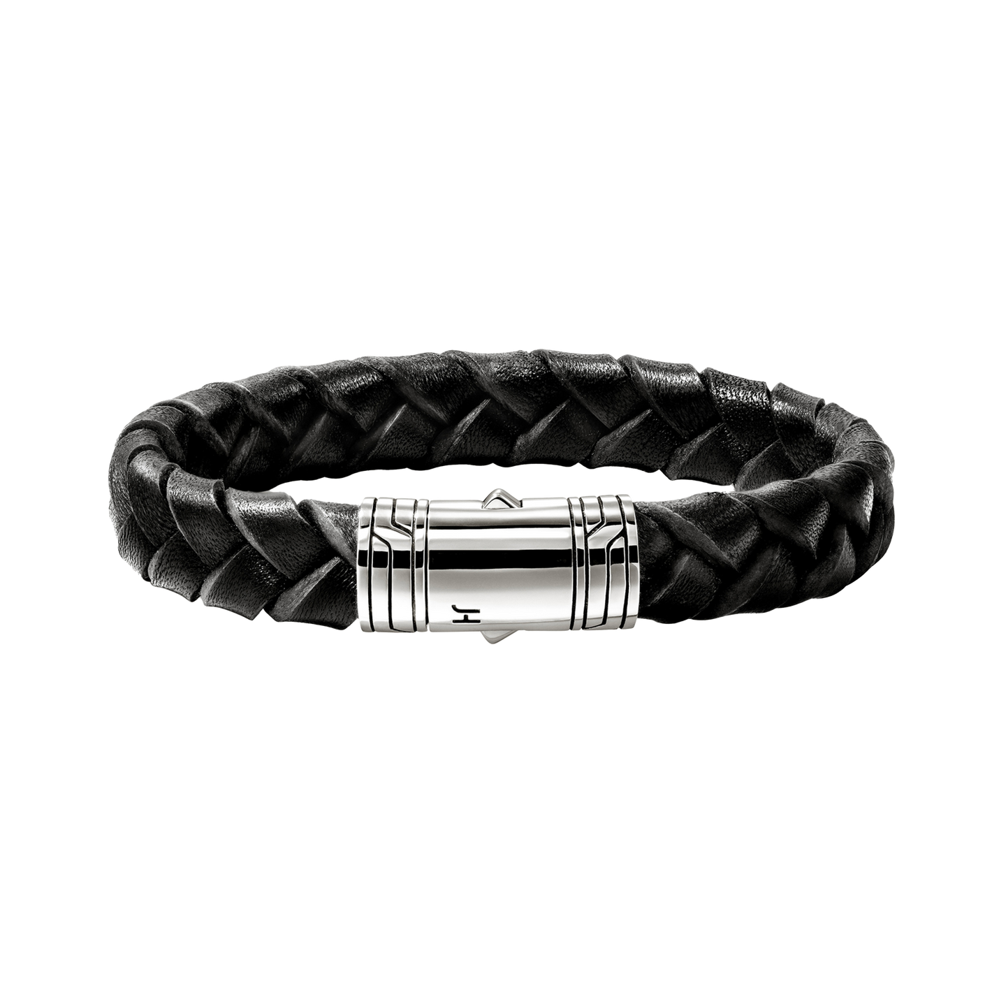 John Hardy Sterling Silver & Black Leather Bracelet | Fink's