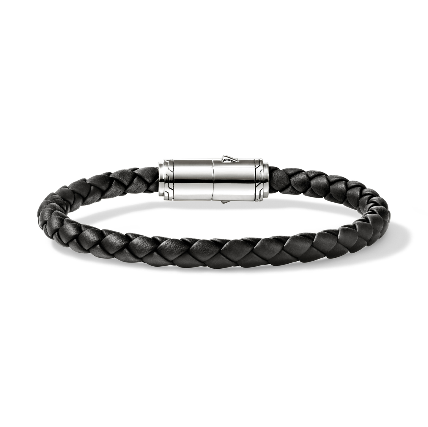 John Hardy Sterling Silver and Black Leather Cord Bracelet