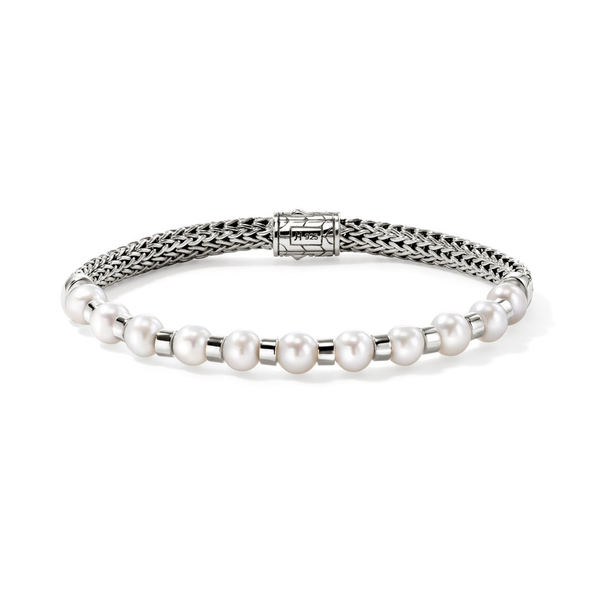 John Hardy Sterling Silver Pearl Station Bracelet | Fink's