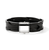 John Hardy Icon 50 Black Leather Bracelet with Sterling Silver pusher clasp