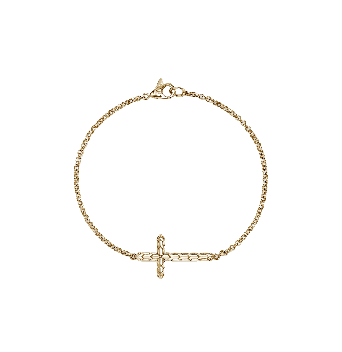 John Hardy Essentials Yellow Gold Cross Bracelet