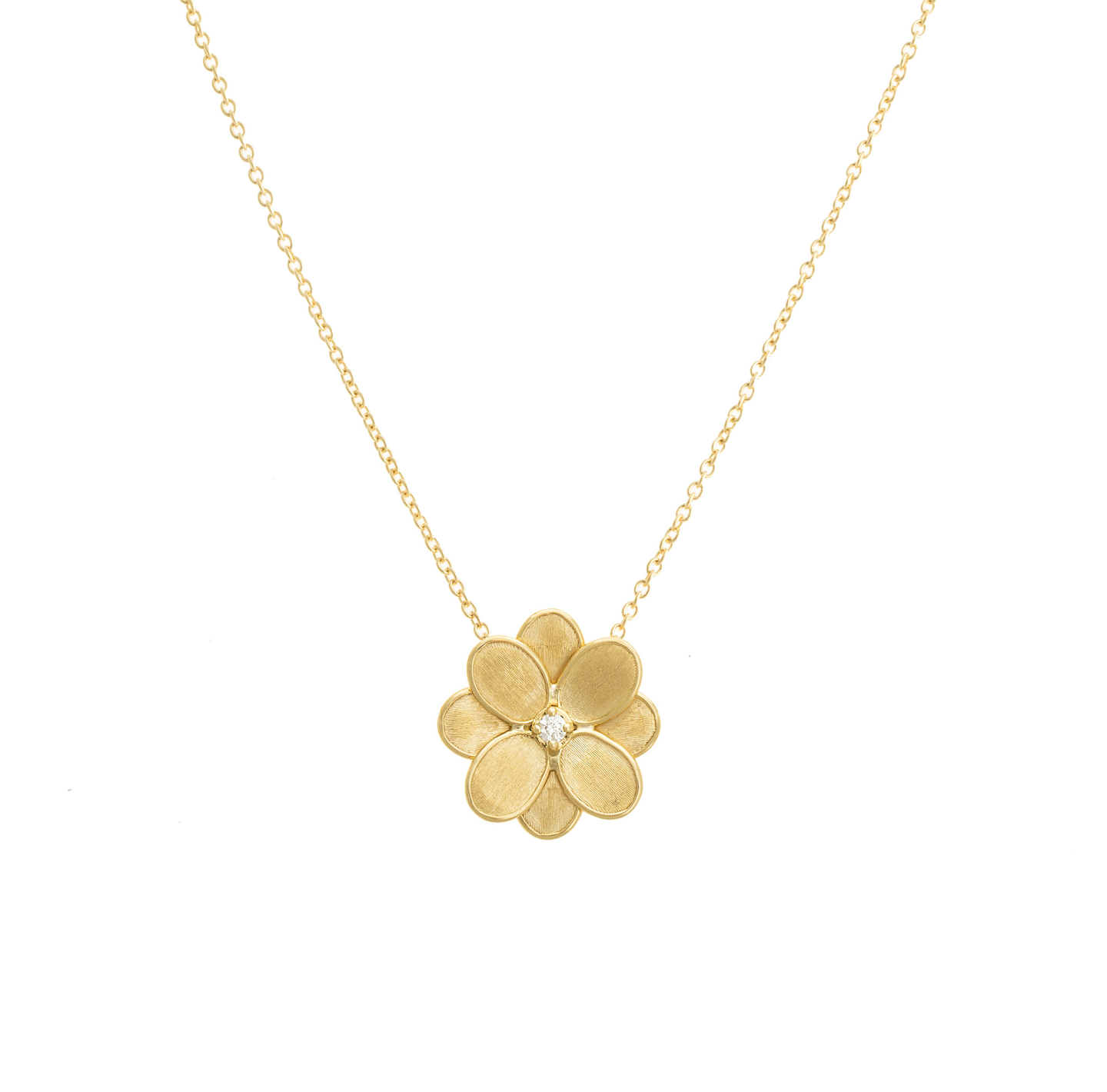 Marco Bicego Petali Yellow Gold Diamond Flower Necklace, 16.5
