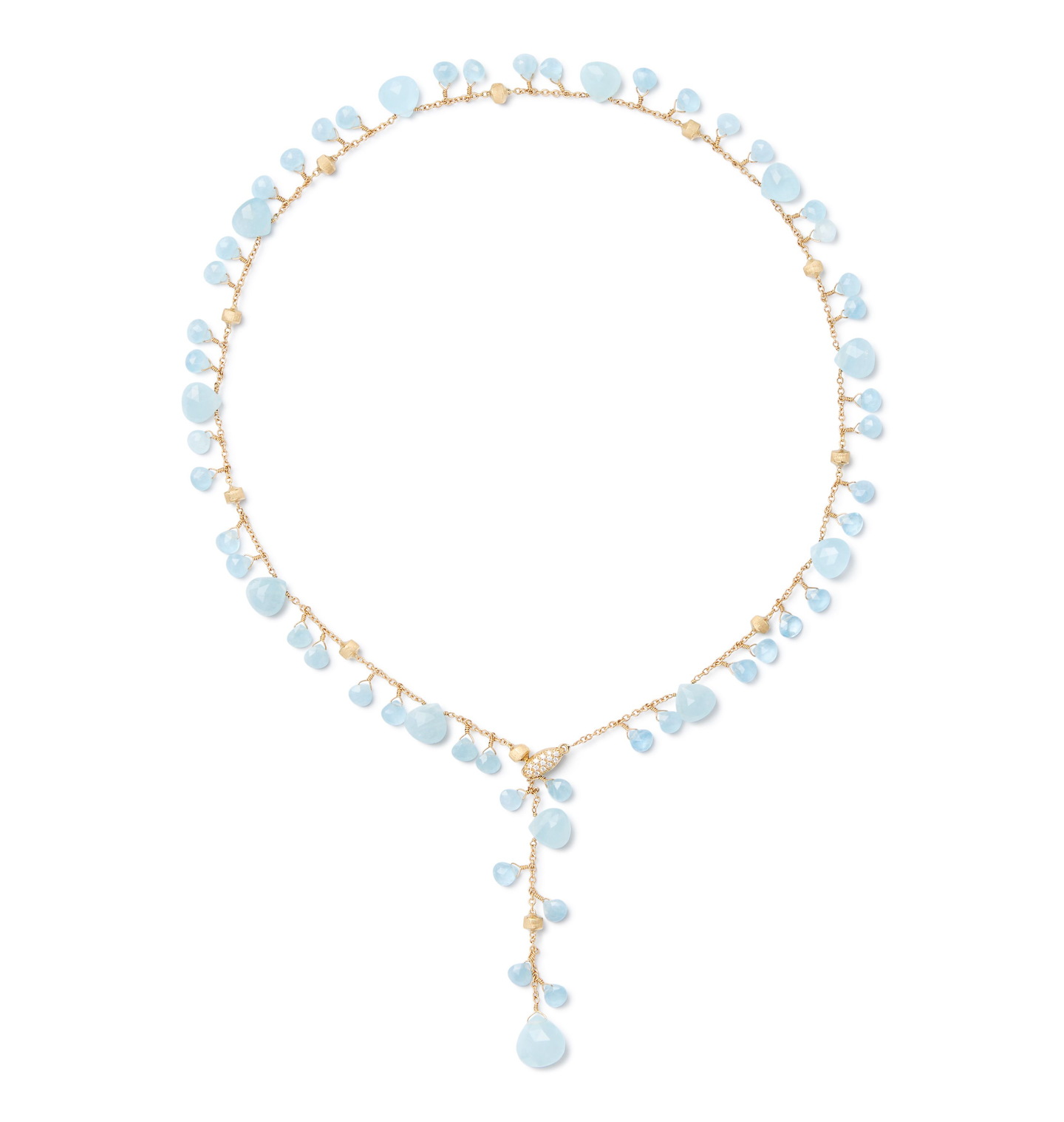 Marco Bicego Paradise Aquamarine and Diamond Lariat Necklace