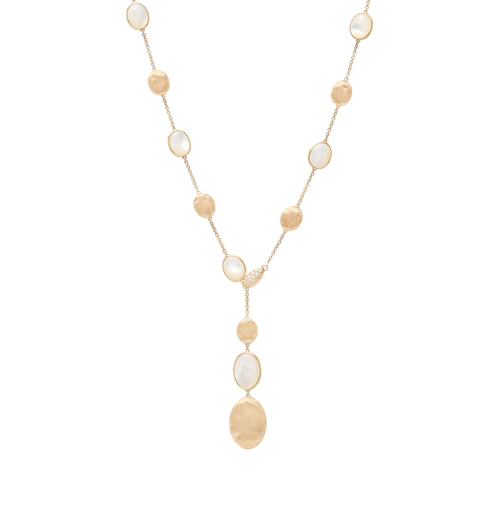Marco Bicego Siviglia Yellow Gold and Mother of Pearl Lariat Necklace