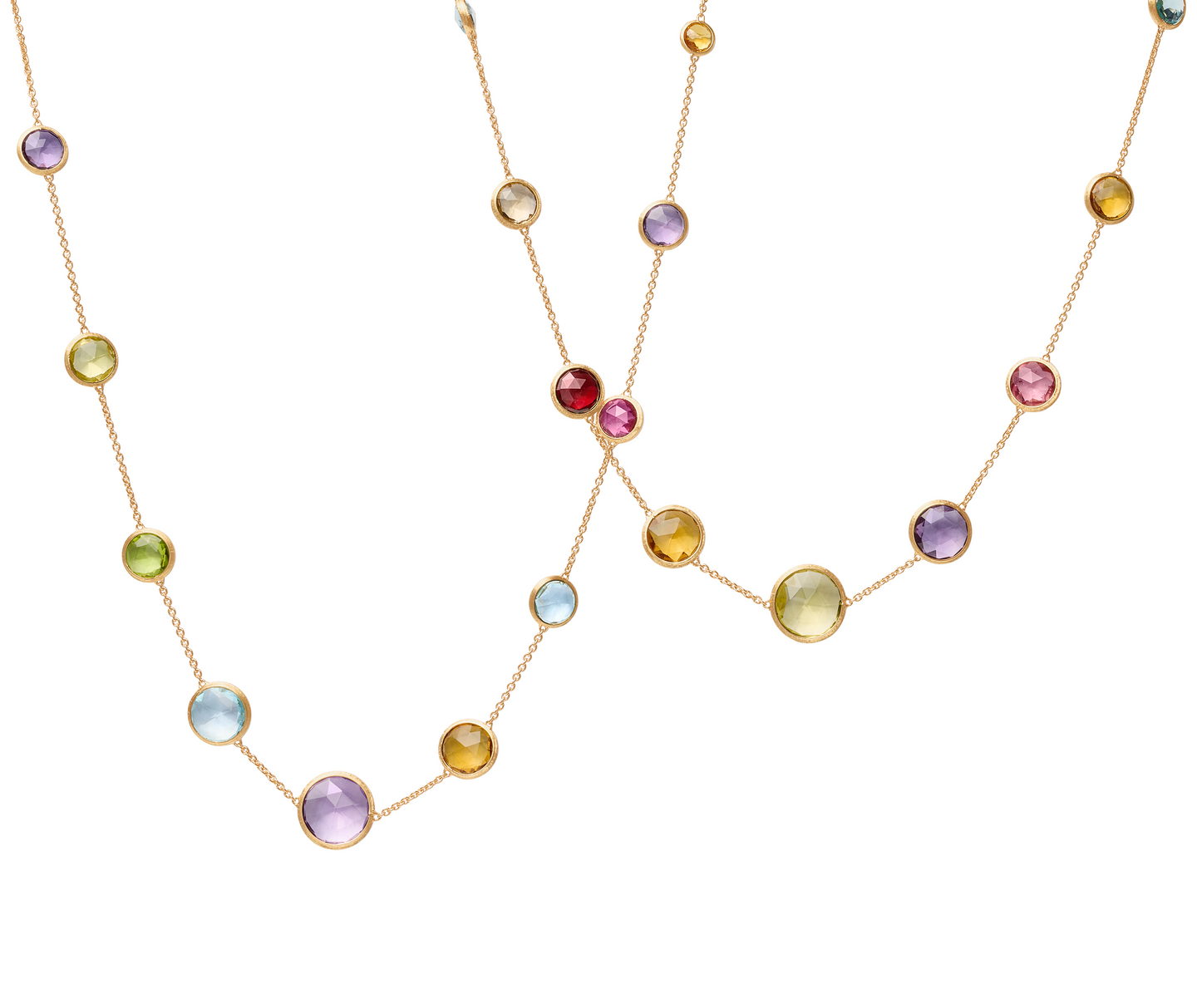 Marco Bicego Jaipur Color Yellow Gold Mixed Gemstone Long Necklace