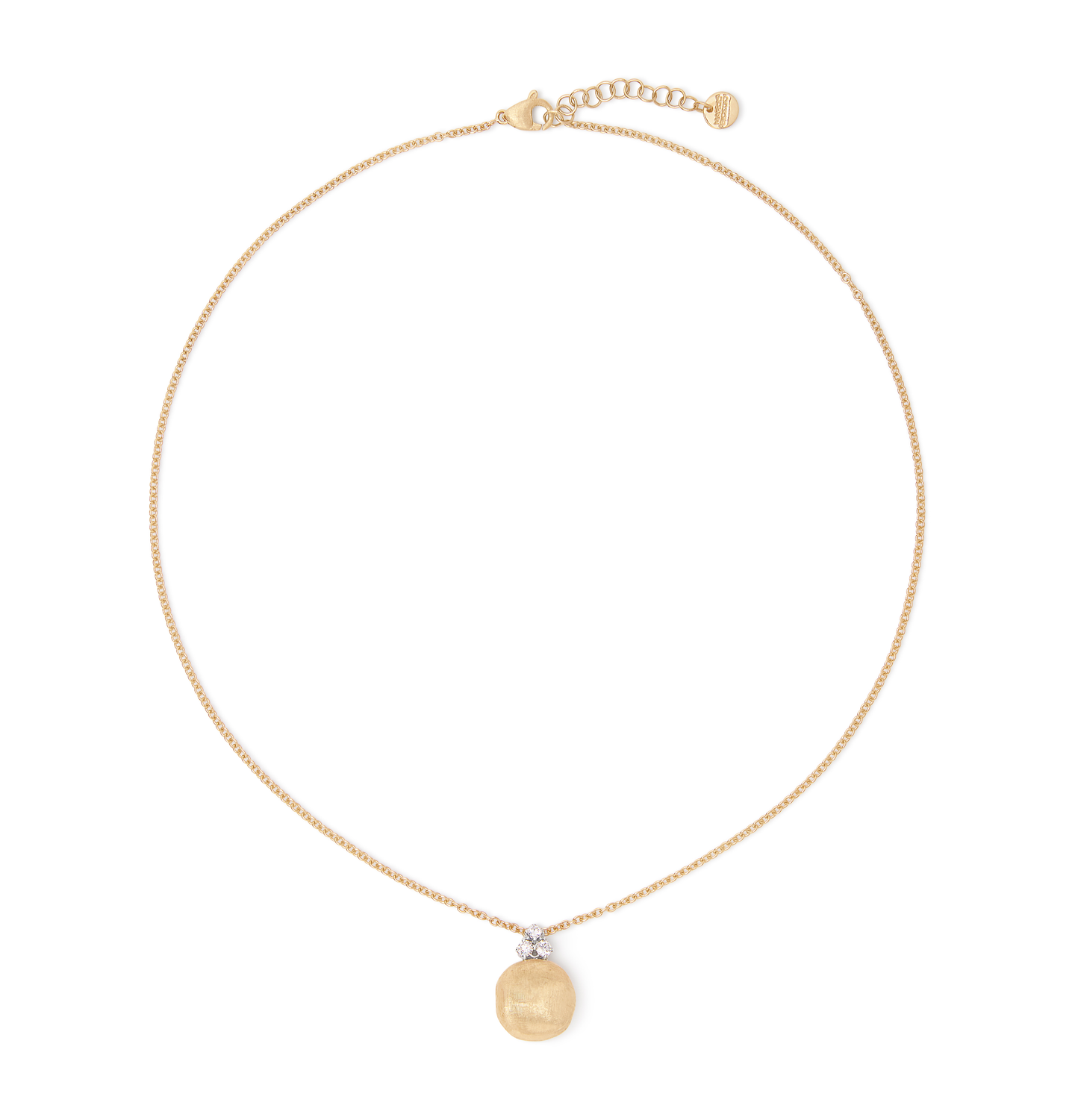 Marco Bicego Africa Yellow Gold Hand Engraved Bead Pendant with Diamonds