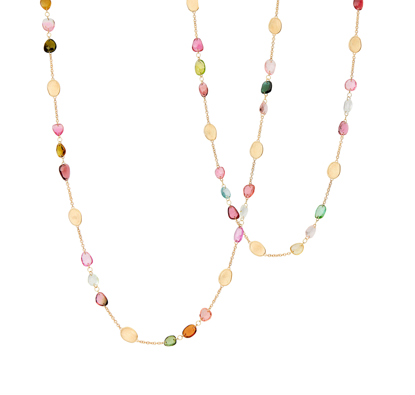 Marco Bicego Lunaria Tourmaline Multicolor Statement Necklace, 37.80