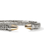 John Hardy Spear 50 Sterling Silver Flex Cuff with Diamonds and yellow gold caps