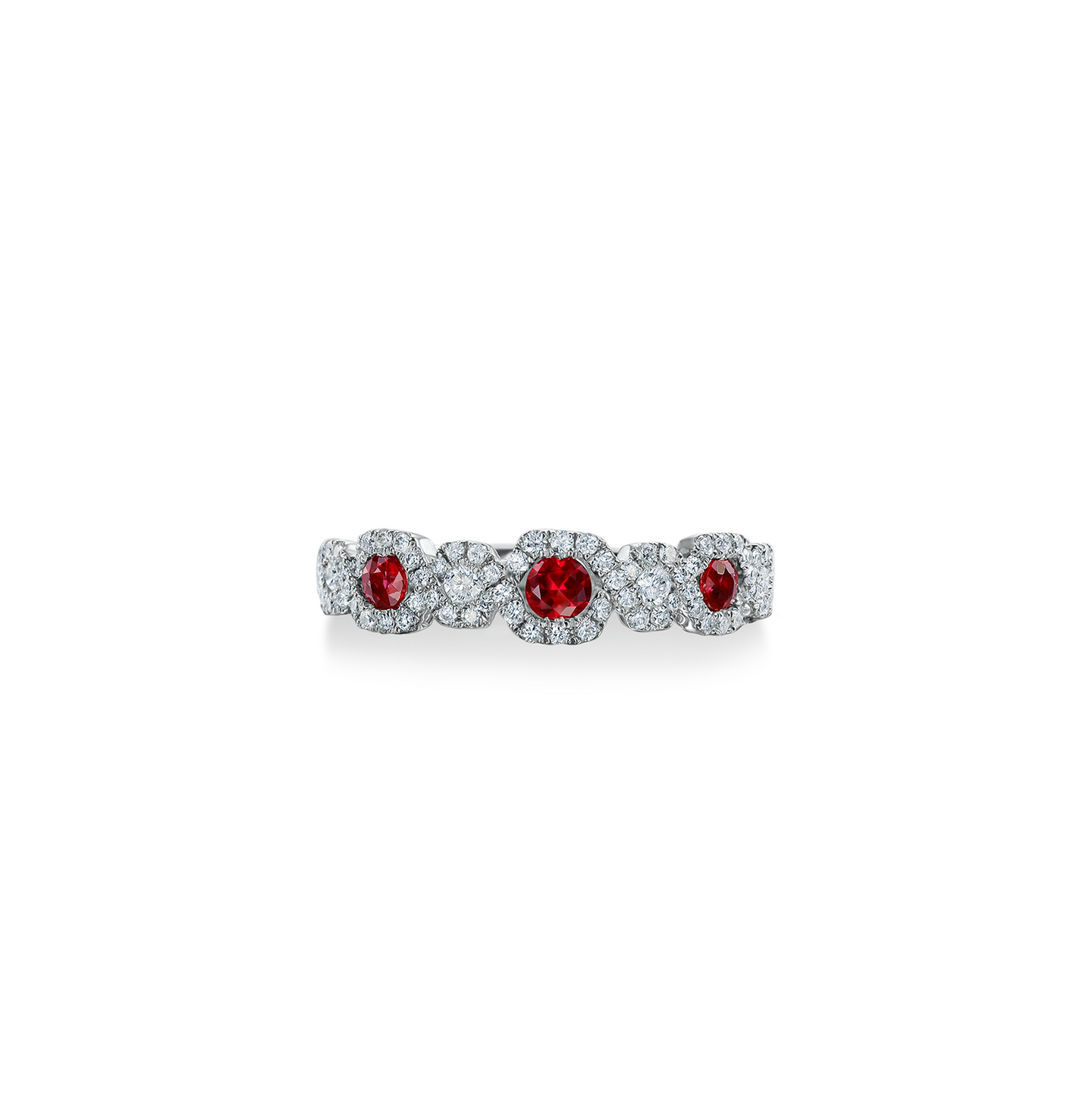 Sabel Collection 14K White Gold Round Ruby and Diamond Ring