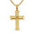 Chevron Cross Pendant in 18K Yellow Gold with Diamonds, 32.6mm